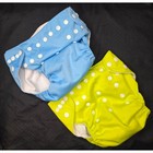 Alvababy Cloth Diaper Covers Reusable Waterproof Snaps One Size Blue Yellow Set