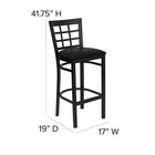 Flash Furniture Hercules Series 31  Metal Bar Stool In Black