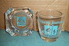 Howard Johnsons Motor Lodges Vintage Glass   Ash Tray  Turquoise
