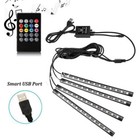 36 Led 4pcs Car Interior Atmosphere Neon Lights Strip Music Control   Remote Us