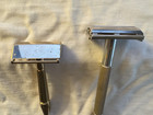 Vintage Antique Gillette   Gem Micromatic Gold Silver Tone Safety Razors