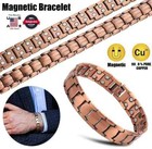 Men s Bracelet Magnetic Therapy Arthritis Pain Relief Pure Solid Copper Bangle