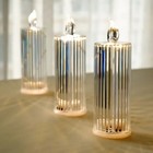 3 Warm White 6  Led Battery Operated Diamond Pillar Candle Lights Party Events