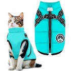  Winter Dog Coat With Harness Built In M chest 14 6  Suggest 4-7 Lbs  Blue