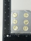 Vintage Two-hole Sewing Buttons 6-piece Pearl White Lot