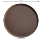 New Star Foodservice Non-slip Tray Plastic Rubber Lined Round 18 Inch Brown