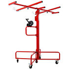 16ft Drywall Lift Hoist Panel Lifter Jack Tool 150lb Capacity Rolling Caster Red