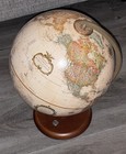 Replogle 9    World Classic Series Relief Globe Raised With Wood Base Made In Usa