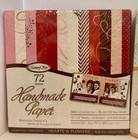 12x12 Handmade Paper Lot 144 Sheets Cotton Silk Fiber Glitter Hearts Flowers