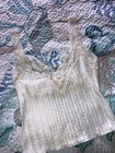Vintage Deena Off-white Lace Trim Camisole Cami Tank Sm med