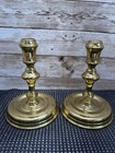Pair Virginia Metalcrafters Colonial Williamsburg Brass Candlesticks 16-20 Vtg