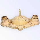 1920s Art Deco Nouveau 2 Light Cast Aluminum Flush Ceiling Fixture W  Finial 13   