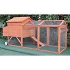 Chickencoopoutlet 96  Wheel Wood Chicken Coop Backyard Hen House Nesting Box run
