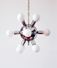 Mid Century Modern Vintage Atomic Mine Sputnik Chrome Hanging Pendant Lamp