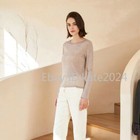 Womens Sequins Wool Elastic Long Sleeve Knitted Sweater For Brunello Cucinelli