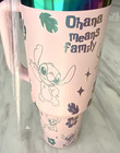Stitch Stainless Steel Tumbler Cup Mug -40oz- Laser Engraved - Pink - New In Box
