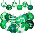 24 Pcs St  Patrick s Day Balls Ornaments For Tree 30 Mm Hanging Shamrock 