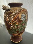 Vintage Japanese Moriage Satsuma-style Vase     Immortals   Dragon Motif