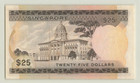 Singapore  25 Dollars 1972  P-4  Superb Original Au About Unc  Orchid Series  C5