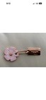 Coach Tea Rose Bag Charm Key Ring Rose Gold Pink Flower
