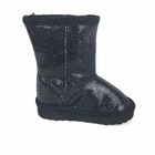 The Childrens Place Girls Boots Size 4 Black Glitter Faux Fur Lined Snow Boots