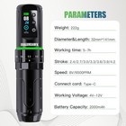 Dragonhawk L3 Red Wireless Tattoo Kit Complete Set With Dual 2000mah Batteries