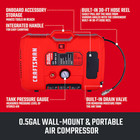 Craftsman Wall- Mount Built-in Hose Reel 0 5-gallon Portable Electric 125 Psi Ve