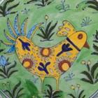Shiv Kripa Handcrafted Decorative Blue Chicken Trivet Pottery - 8 5  Dia India