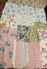 Antique Feedsack Large Pieces 8   5 -8   15   14 Pieces  Novelty  Floral  Dots