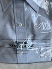 New Vtg Arrow Kent Classic Mens Blue Button Down Long Sleeve Shirt 16 1 2  34-35