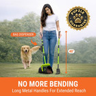 Dog Pooper Scooper With Bag Attachment  40  Long Handle Pooper Scooper For Large