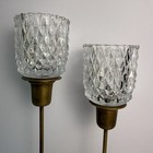 2 Vtg Diamond Point Florentine Clear Glass Peg Votive Cup Candle Holders 3 5   