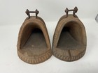 Vintage Wooden Saddle Stirrup Set From Spain