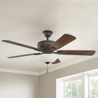 52 In  Indoor Bronze Ceiling Fan  5-blade W led Light Kit   Downrod  Reversible 