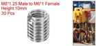 30pcs Threaded Insert Stainless Steel M6-1 Female To M8-1 25 Male 10mm Long