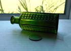 Stunning Olive Green Flat Back Poison Embossed  Not To Be Taken  Base  2 Oz