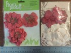 Lot 11 Multi Color Brand Large Paper Fabric Flowers  Red  47