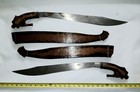 Filipino Antique Swords Pair Double Philippine Moro 1965-66 Wooden Scabbard