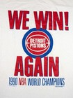 1990 Xl Detroit Pistons World Champions Nba Shirt Vtg Win Again Screen Stars Ss