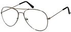 Clear Lens Gun Metal Frame Sunglasses Aviator Style Men Women Uvb Protection