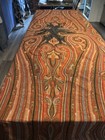 Huge Antique 19thc Vintage Victorian Woven Paisley Fabric Shawl Wrap 120   x62   