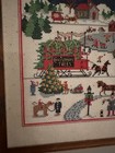 Vintage Cross-stitch Christmas Village 11x14 Professionally Framed
