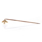 Yellow Gold Pearl   Diamond Victorian Stickpin - 14k Antique