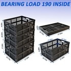 Conli 3 Pack 34l Large Plastic Folding Storage Crates - Collapsible