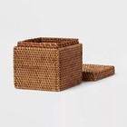 Natural Woven Tank Storage Rattan Bath Caddy For Shower  Bathroom Accessory