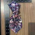 Upcycled Women   s Custom Necktie Mauve Gray Black White With Star Fish Brooch 