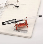 Desk Desktop Crab Pen Holder Weightlifting Crabs Blue New