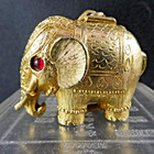 Vintage Max Factor Tiny Tusker Solid Perfume Compact Elephant Hypnotique Pendant