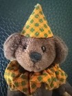 Vintage Miniature Little Gem Carol Stewart Signed Brown Mini Clown  Teddy Bear 