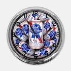 18  Pabst Blue Ribbon Beer Metal Sign Designed White Neon Clock